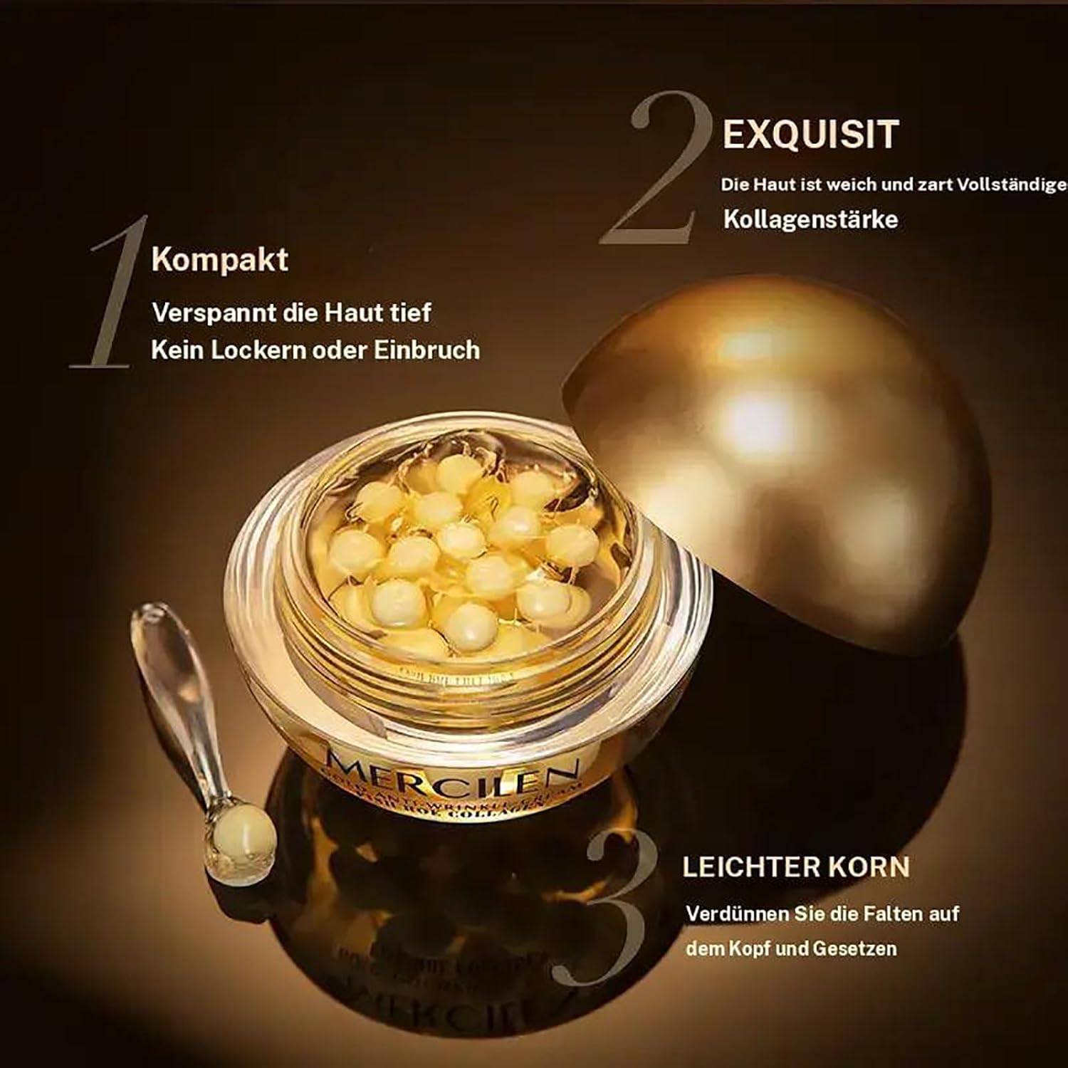 Cremă Antirid Premium Mercilen Gold cu Aur și Colagen – Hidratare Intensă și Efect de Lifting