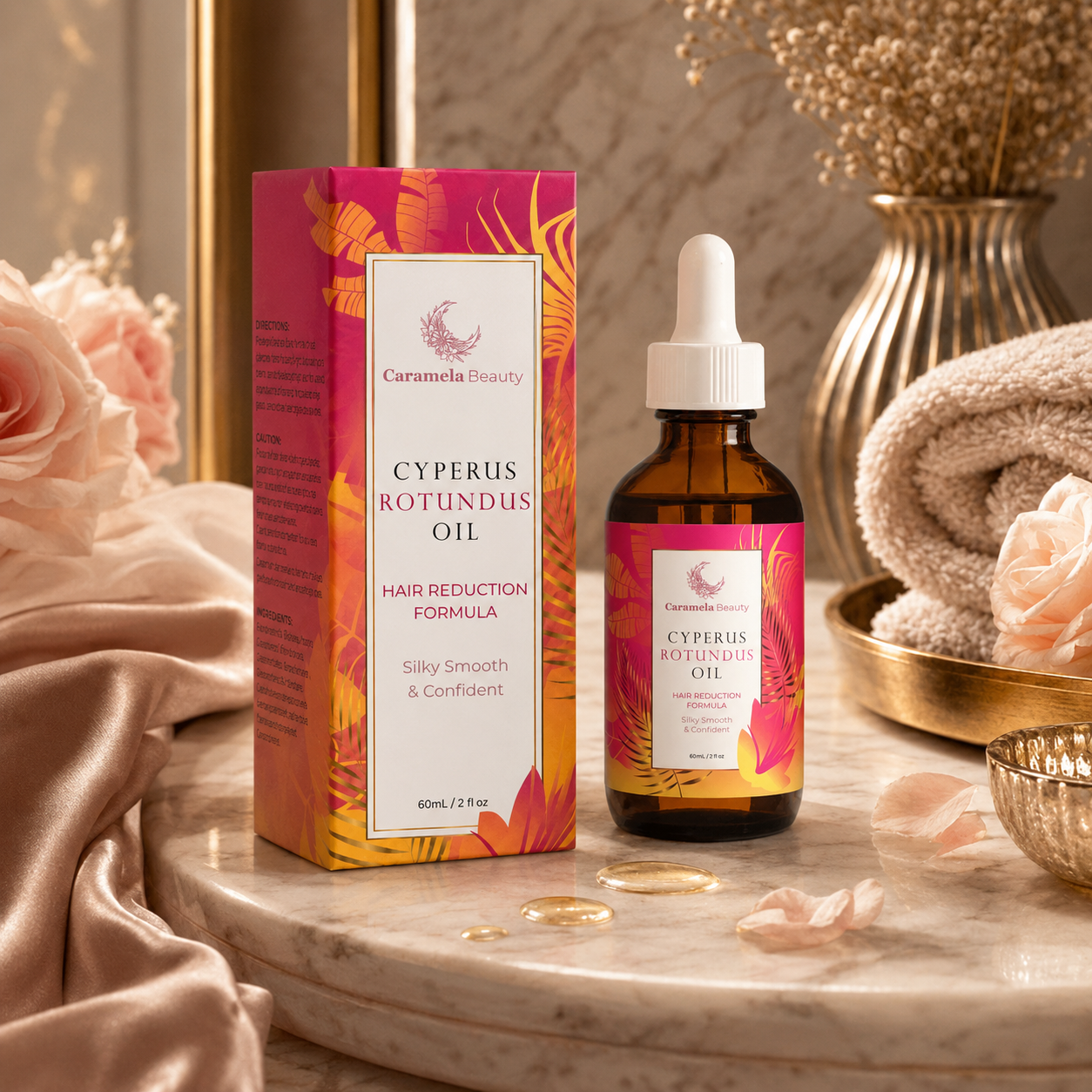 Caramela Beauty Cyperus Rotundus Oil – Ulei pentru Reducerea Părului Nedorit