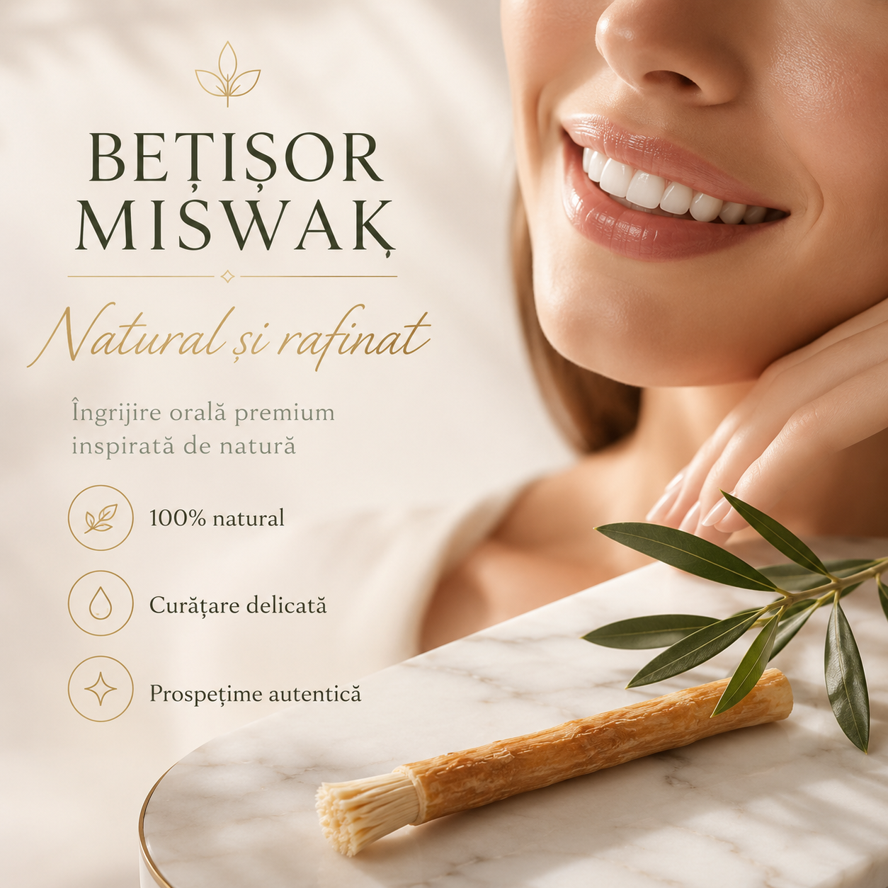 Periuță de Dinți Naturală Miswak – Curățare Fără Pastă de Dinți